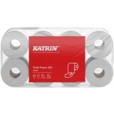 Katrin papier toilette, 3 plis, 250 feuilles par rouleau, paquet de 8 rouleaux