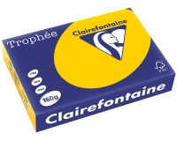 Clairefontaine Trophée Intens, papier couleur, A4, 160 g, 250 feuilles, jaune tournesol