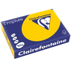 Clairefontaine Trophée Intens, papier couleur, A4, 160 g, 250 feuilles, jaune tournesol