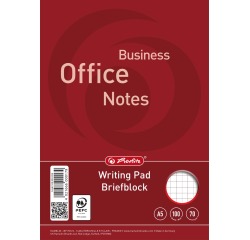 Herlitz schrijfblok, ft A5, 70 g/m², 100 vel, geruit 5 mm