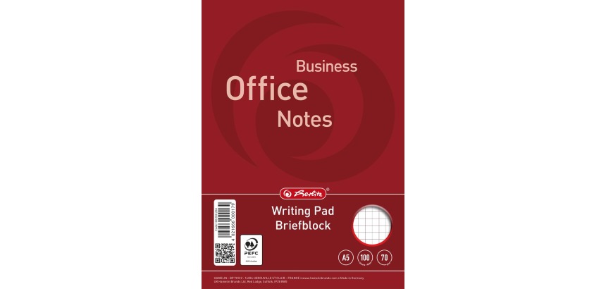 Herlitz Notizblock, A5, 70 g/m², 100 Blatt, 5 mm kariert