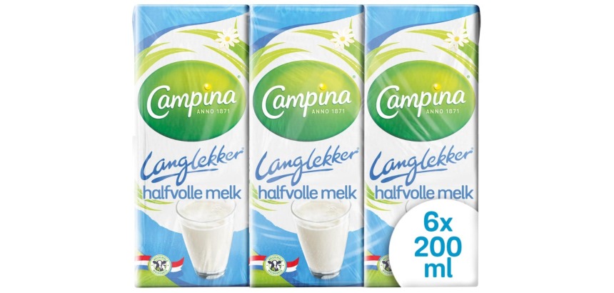 Melk Campina LangLekker halfvol 20cl 6 stuks