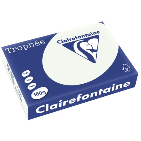 Clairefontaine Trophée Pastel, gekleurd papier, A4, 160 g, 250 vel, lichtgroen