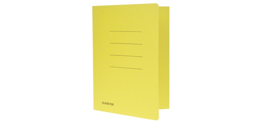 Class'ex dossiermap, 3 kleppen ft 18,2 x 22,5 cm (voor ft schrift), geel