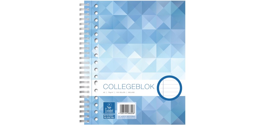 WORK A5 lined notebook block 17 holes 160 sheets 70g