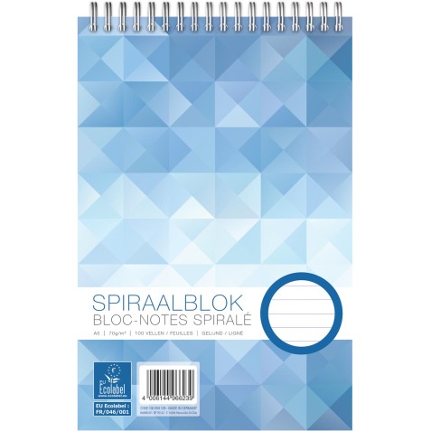 Work kopspiraalblok, ft A5, 70 gr ,gelijnd, 200 bladzijden