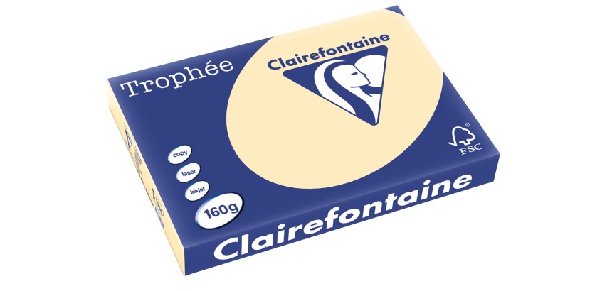 Clairefontaine Trophée Pastel, gekleurd papier, A3, 160 g, 250 vel, gems