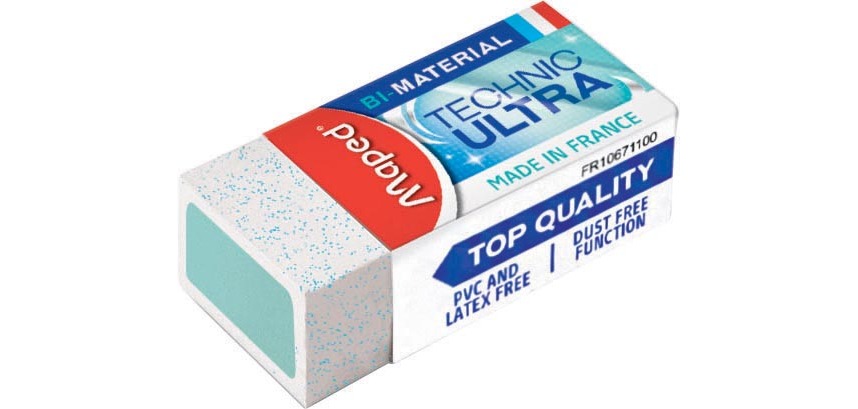 Maped gomme Mini Technic Ultra, avec carton, blister de 2 pièces