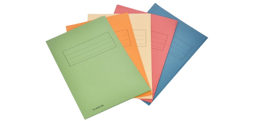 Class'ex chemise de classement couleurs assorties, ft 23,7 x 34,7 cm (pour ft folio) (rouge, bleu, ver...