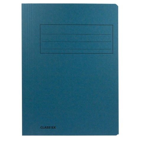 Class'ex dossiermap, 3 kleppen ft 23,7 x 34,7 cm (voor ft folio), blauw