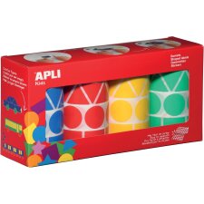 En_gomets apli figuras surtidas t amaño xl pack de 4 rollos colores surtidos 5428 unidades