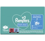 Pampers Fresh Clean wet wipes, box of 12 x 52 pieces