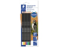 Staedtler Lumocolor crayon de couleur permanent, blister de 6 couleurs