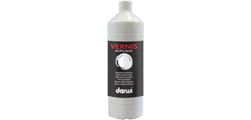 Darwi glossy acrylic varnish, 1000 ml bottle