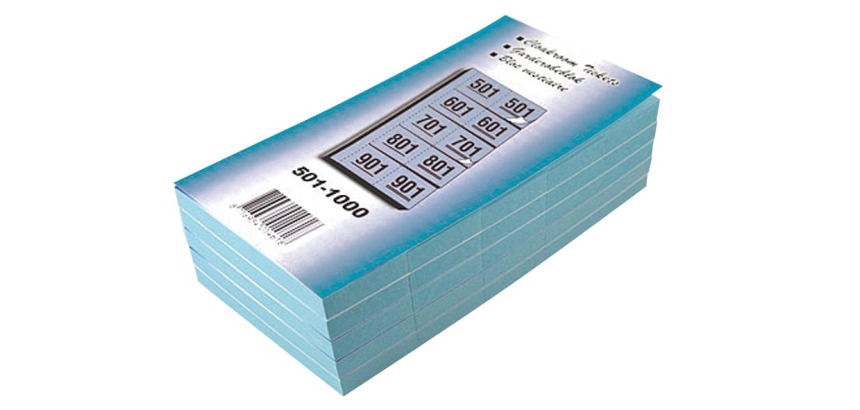 Carnets pour vestiaire numéros de 501 à 1.000, bleu