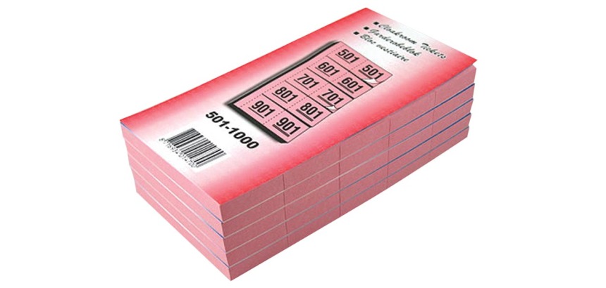 Carnets pour vestiaire numéros de 501 à 1.000, cerise