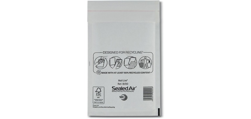 Mail Lite enveloppes à bulles d'air, blanc, B/00, 120 x 210 mm, boîte de 200 pièces