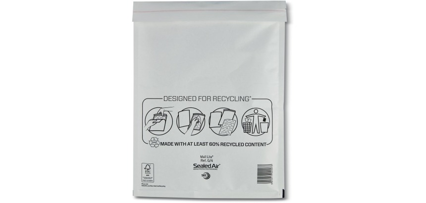 Mail Lite enveloppes à bulles d'air, blanc, G/4, 230 x 330 mm, boîte de 100 pièces