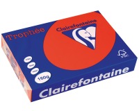 Clairefontaine Trophée Intens, papier couleur, A4, 160 g, 250 feuilles, rouge corail