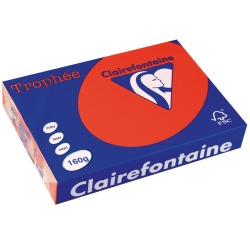 Clairefontaine Trophée Intens, papier couleur, A4, 160 g, 250 feuilles, rouge corail