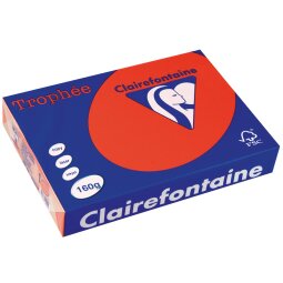 Clairefontaine Trophée Intens, gekleurd papier, A4, 160 g, 250 vel, koraalrood