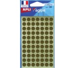Adhesive stickers Ø 8 mm Apli gold - Pack of 308