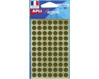 Adhesive stickers Ø 8 mm Apli gold - Pack of 308