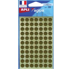 Adhesive stickers Ø 8 mm Apli gold - Pack of 308