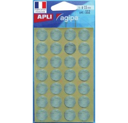 EN_ETIQ ARGENT RONDE 15MM 112P