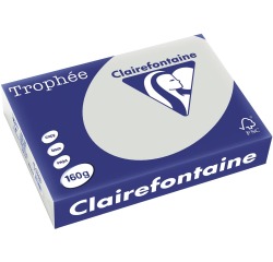 Clairefontaine Trophée Pastel, papier couleur, A4, 160 g, 250 feuilles, gris clair