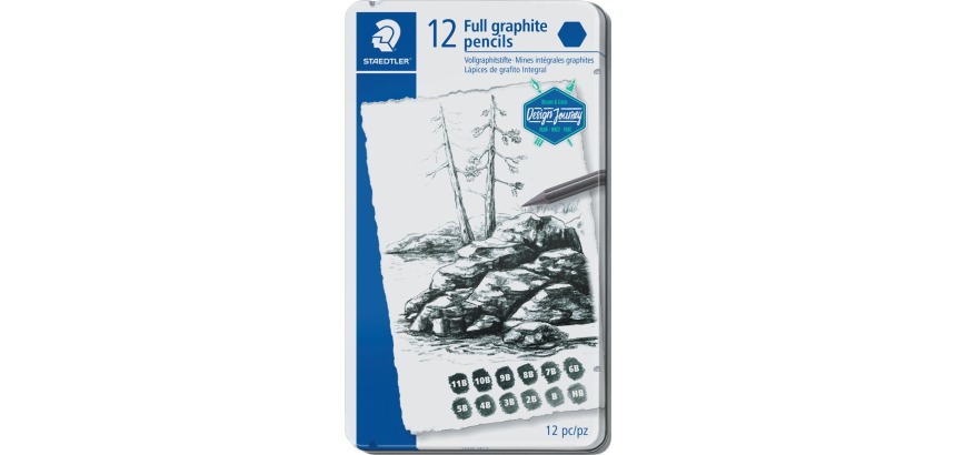 Staedtler Potlood Mars Lumograph 12 stuks: 6B-5B-4B-3B-2B-B-HB-F-H-2H-3H-4H