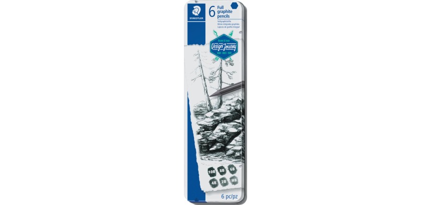 Staedtler Crayon Mars Lumograph 6 pièces: 8B-7B-6B-4B-2B-HB
