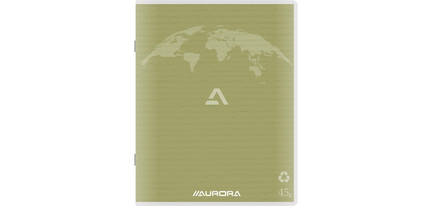Aurora Writing 60 cahier de brouillon en papier recyclé, 200 pages, ligné, vert mousse