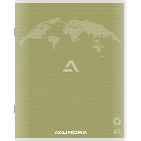 Aurora Writing 60 cahier de brouillon en papier recyclé, 200 pages, ligné, vert mousse