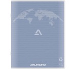 Aurora Writing 60 cahier de brouillon en papier recyclé, 200 pages, quadrillé 5 mm, bleu clair
