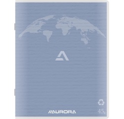 Aurora Writing 60 cahier de brouillon en papier recyclé, 200 pages, quadrillé 5 mm, bleu clair