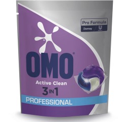 Omo Professional Pro Formula Active Clean 3 en 1 lessive, sac de 80 capsules