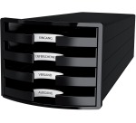 Schubladenblock IMPULS 2.0, 4 offene Schubladen, grau