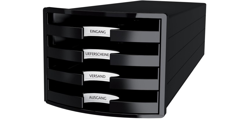 Schubladenblock IMPULS 2.0, 4 offene Schubladen, grau