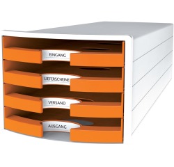 Module de rangement IMPULS 2.0, 4 tiroirs ouverts, blanc