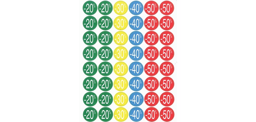 Agipa Etiquettes remises de -20% jusqu'à - 50%, couleurs assorties