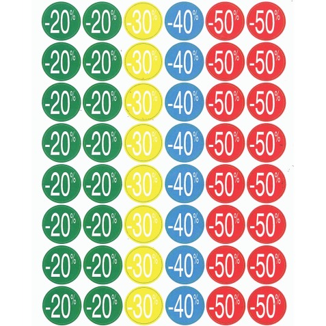 Agipa Etiquettes remises de -20% jusqu'à - 50%, couleurs assorties