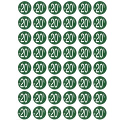 Agipa Etiquettes remises -20%, vert, paquet de 192 pièces, amovible