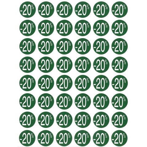 Agipa Kortinglabel -20%, groen, pak van 192 stuks, verwijderbaar