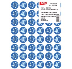 Agipa Kortinglabel -40%, blauw, pak van 192 stuks, verwijderbaar