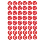 Agipa Etiquettes remises -50%, rouge, paquet de 192 pièces, amovible