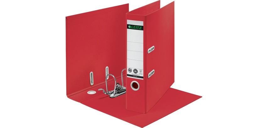 Leitz 180° Recycle A4 80mm Red Cardboard Lever Arch File