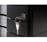 Han bloc à tiroirs Impuls, 3 tiroirs fermés avec serrure, noir