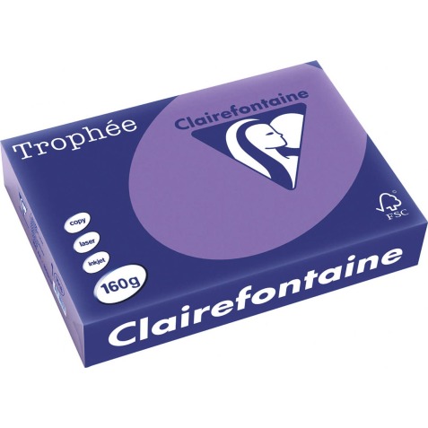 Clairefontaine Trophée Intens, papier couleur, A4, 160 g, 250 feuilles, violet