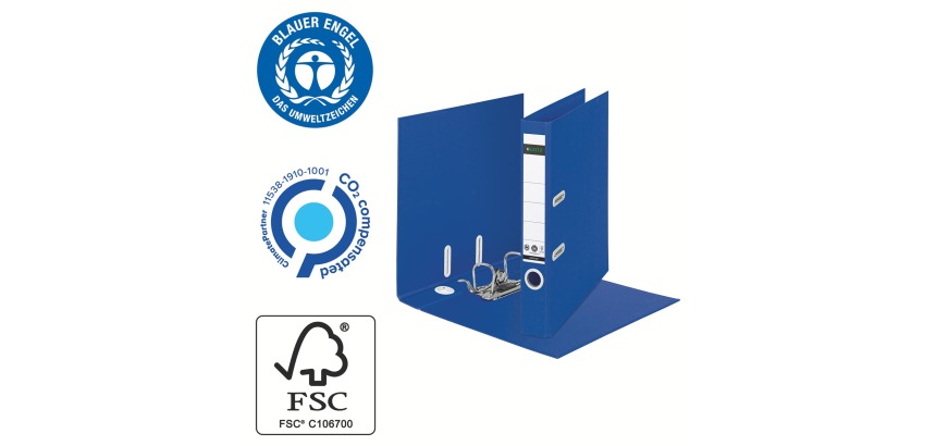 Leitz 180° Recycle Lever Arch File A4 55mm Blue Cardboard